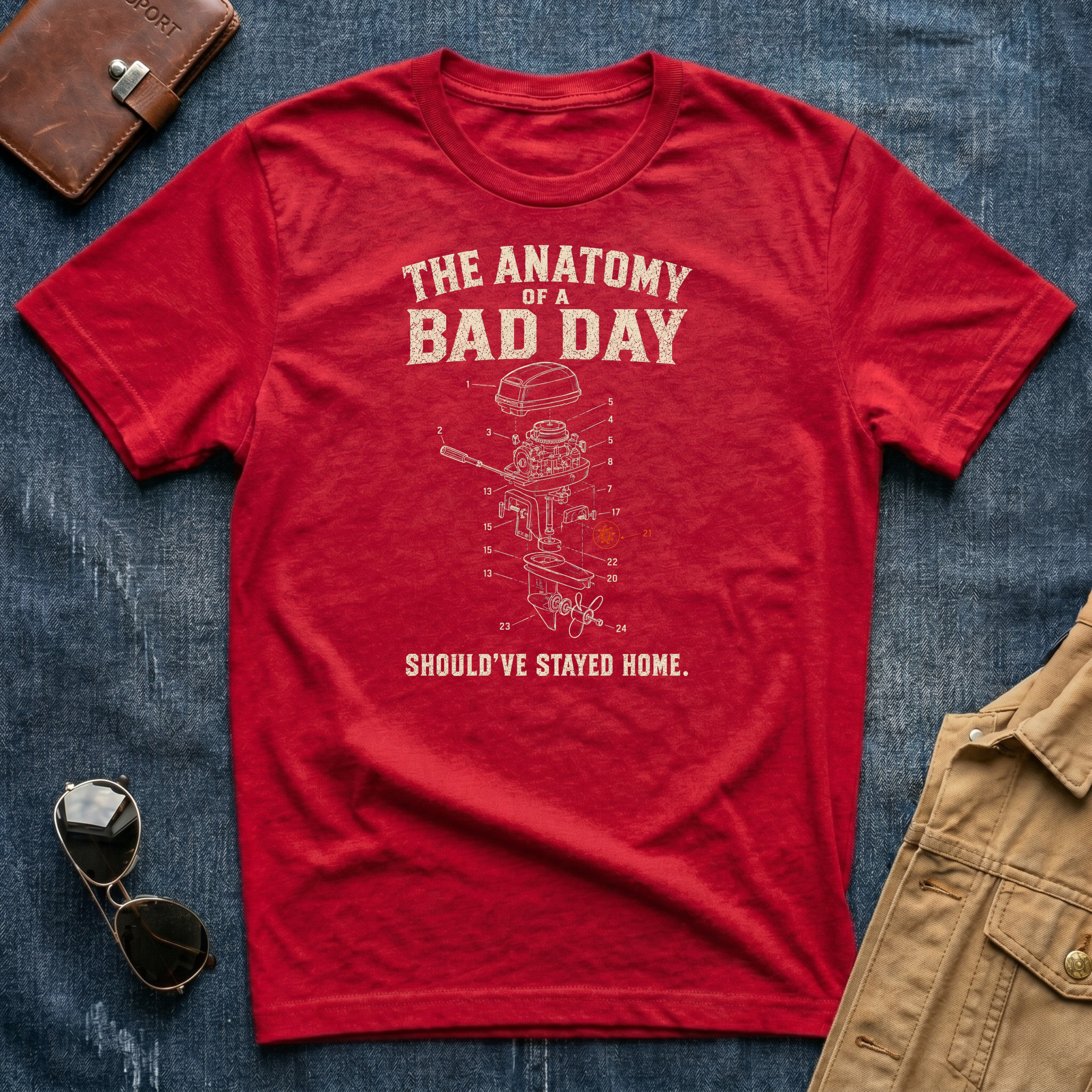 The Anatomy of a Bad Day Red Gear T‑Shirt