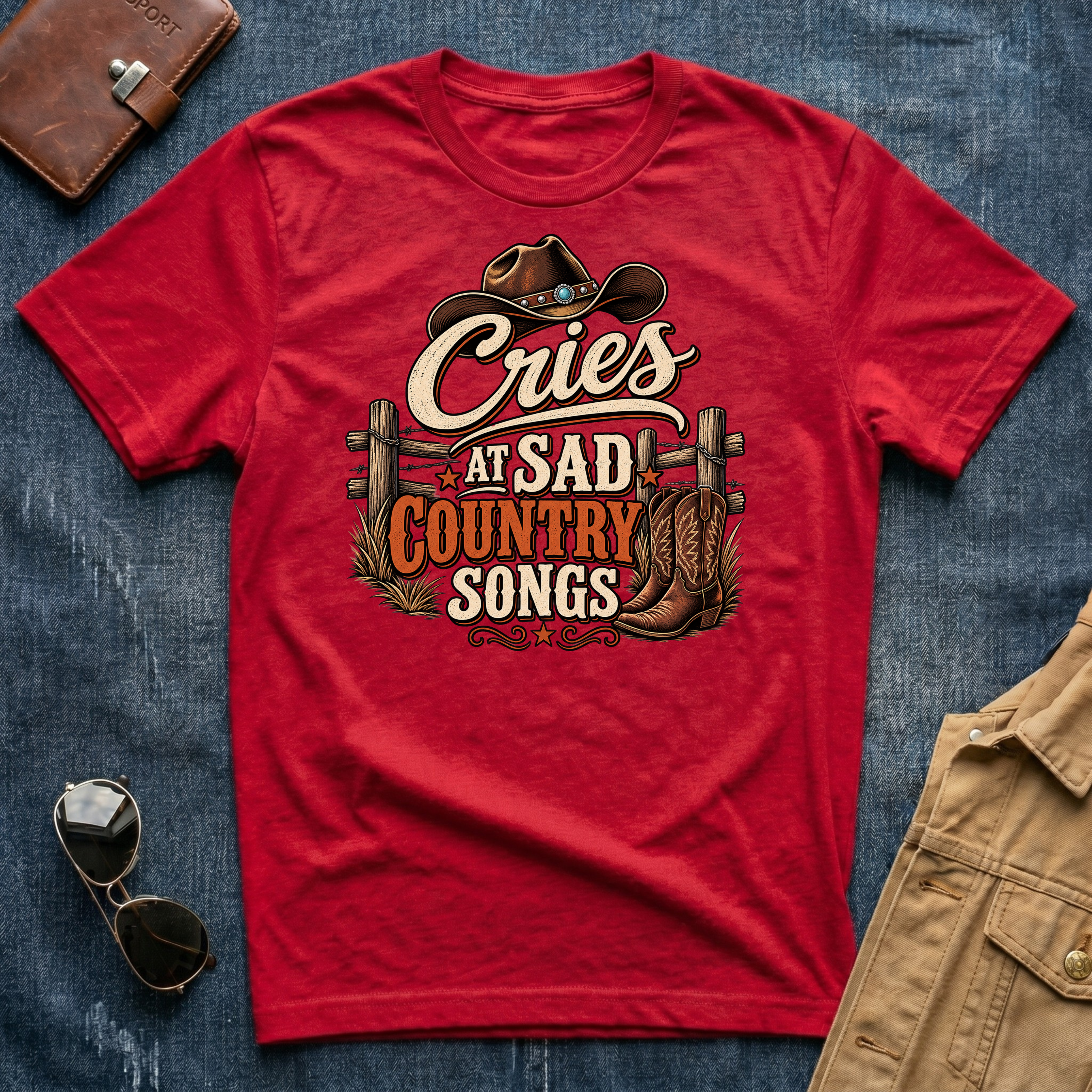 Cries at Sad Country Songs T Shirt