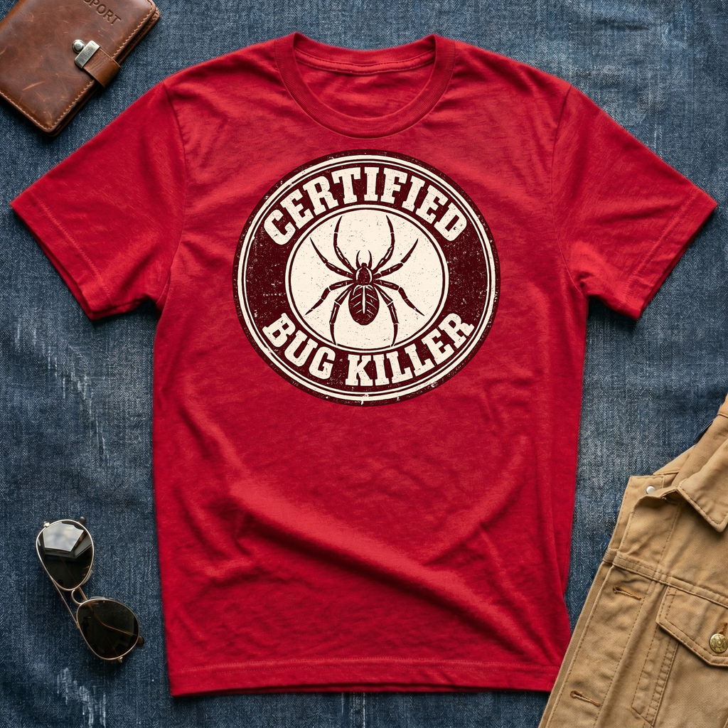 Certified Bug Killer Spider T‑Shirt