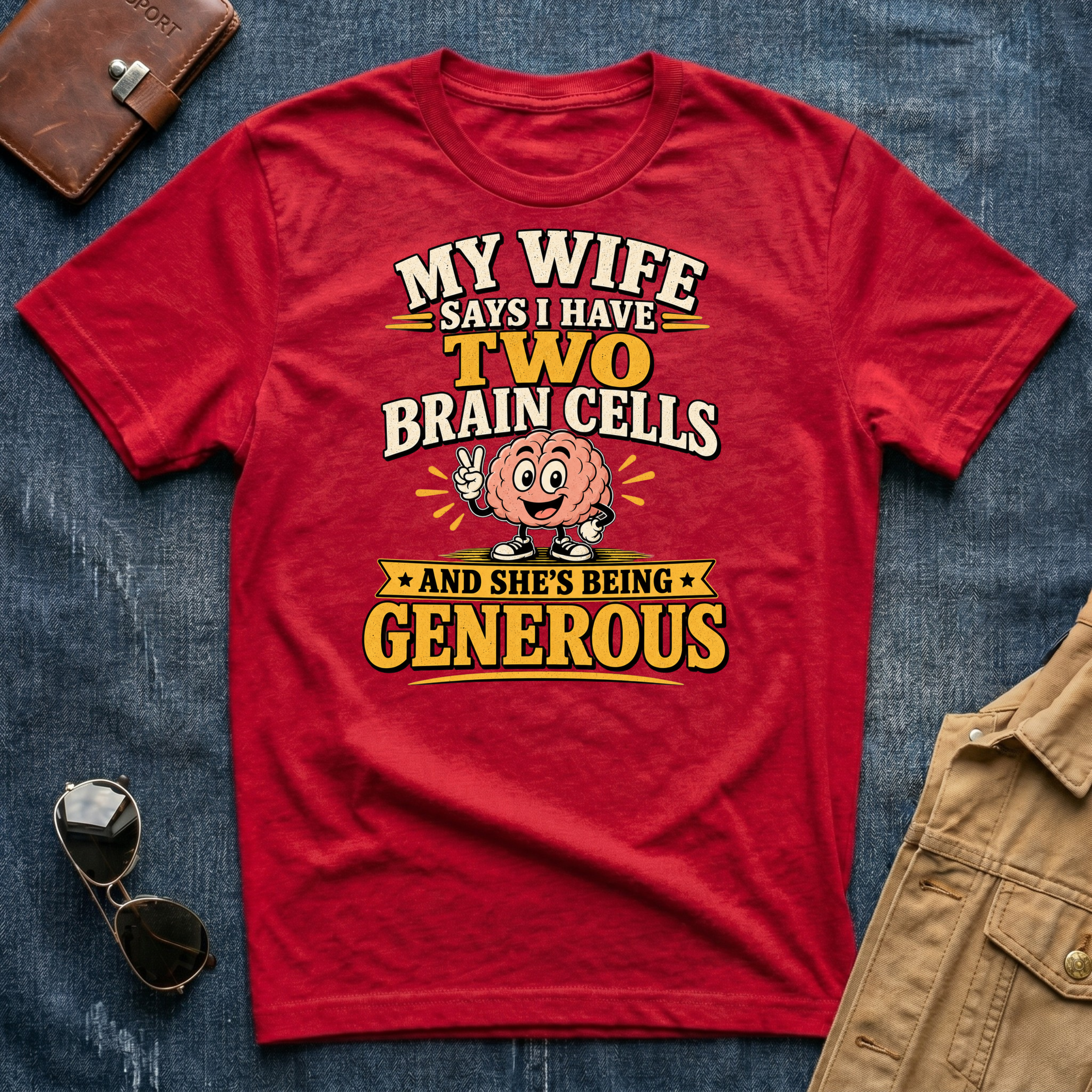 My Wife Says I Have Two Brain Cells T‑Shirt