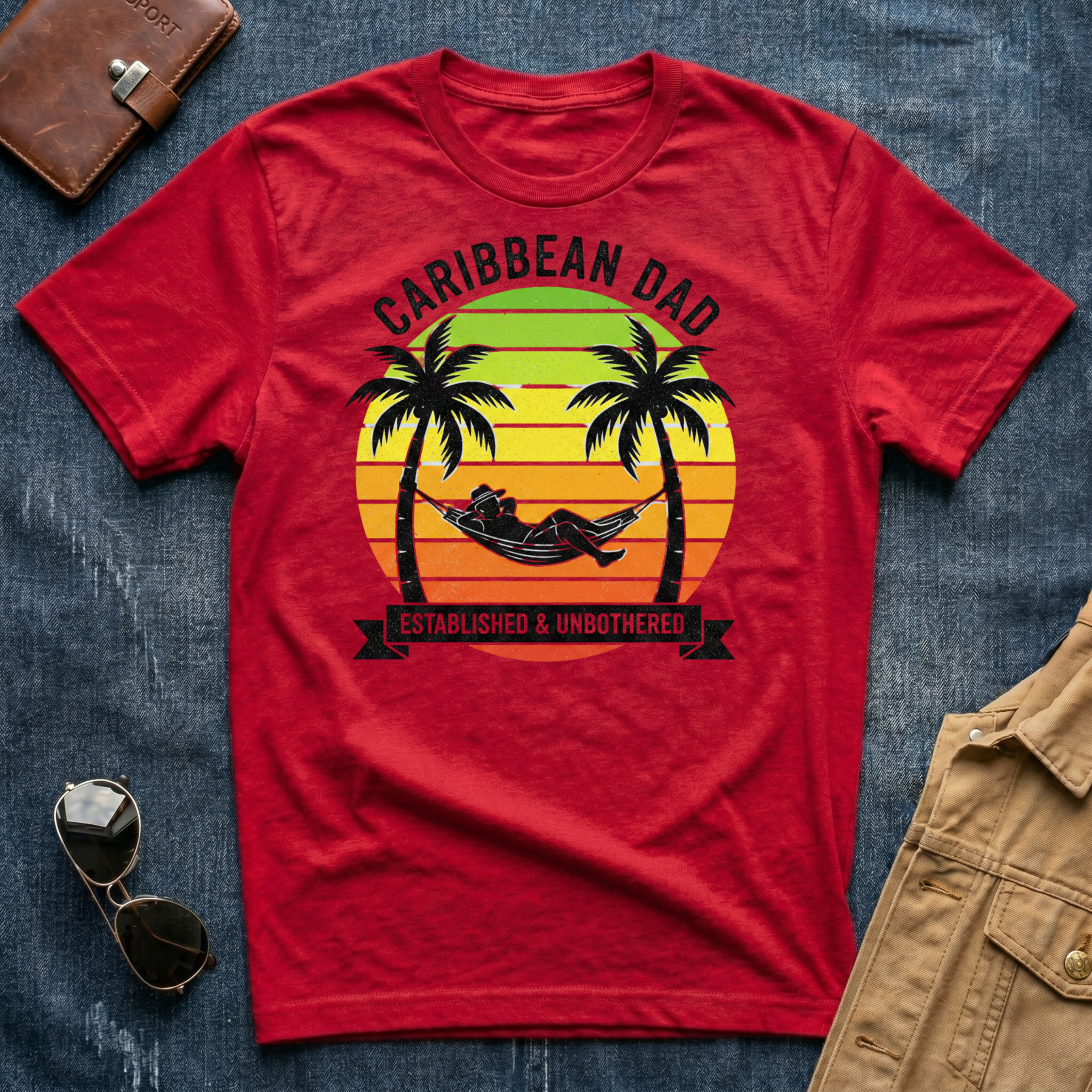 Caribbean Dad Established And Unbothered T Shirt