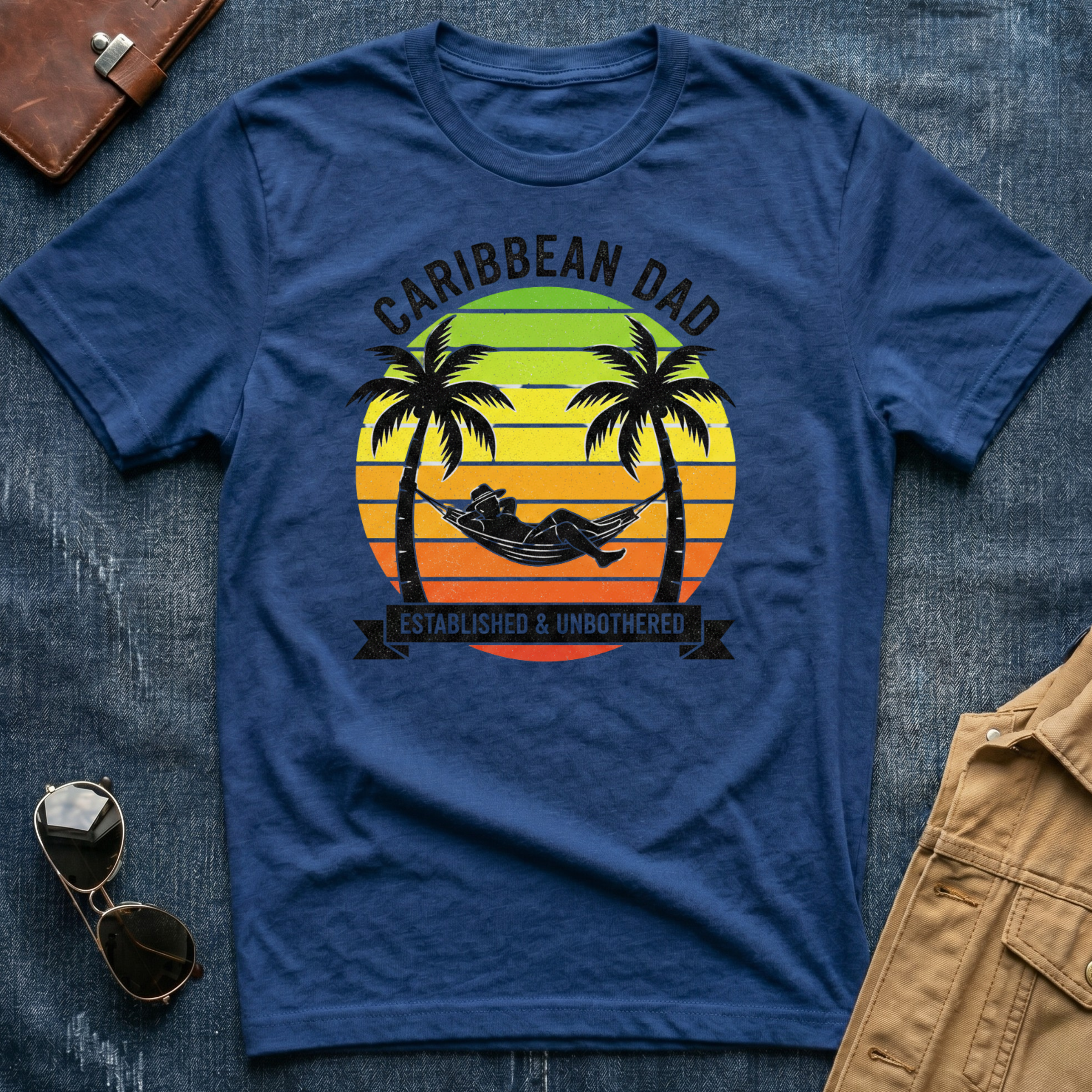 Caribbean Dad Established And Unbothered T Shirt