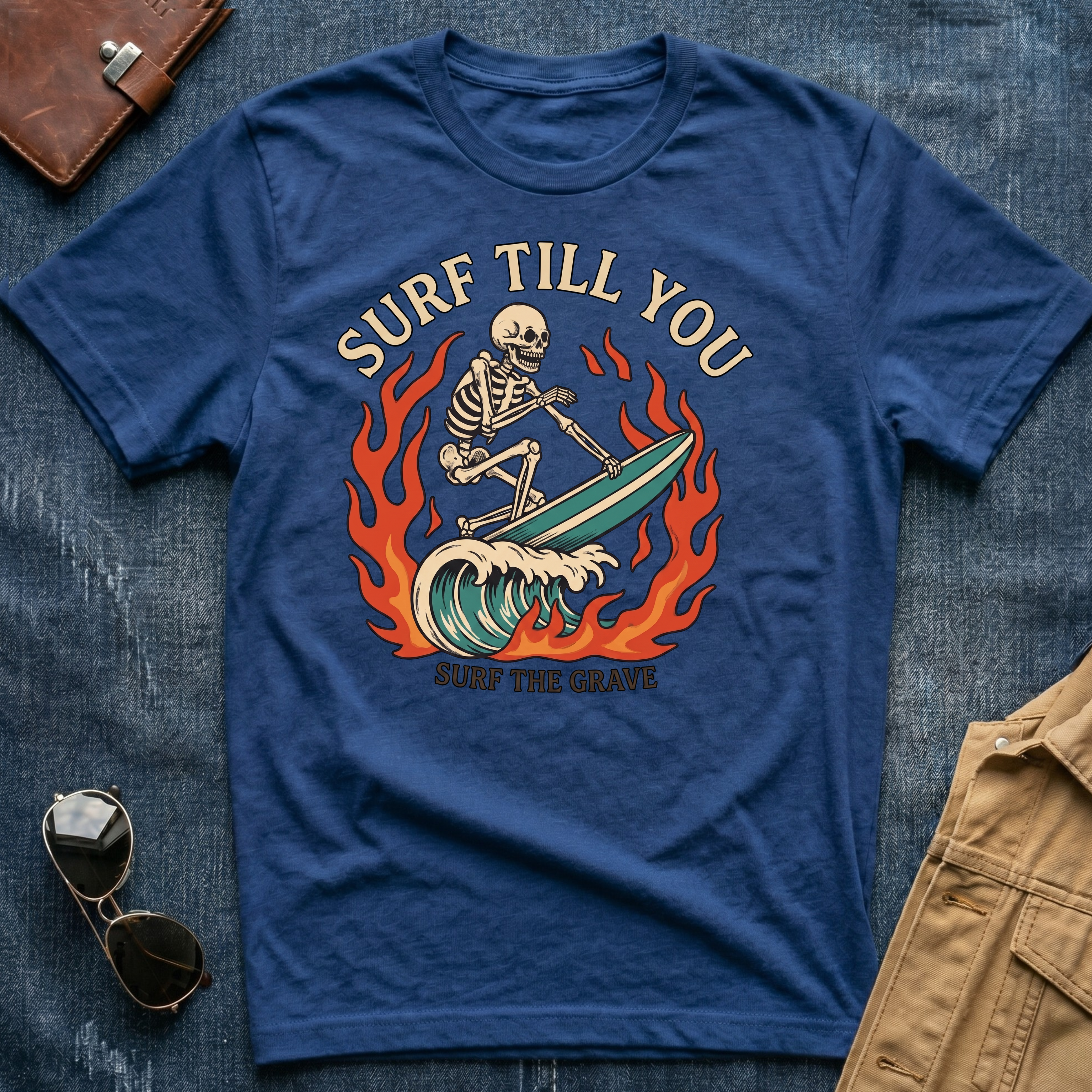 Surf Till You Surf The Grave T Shirt