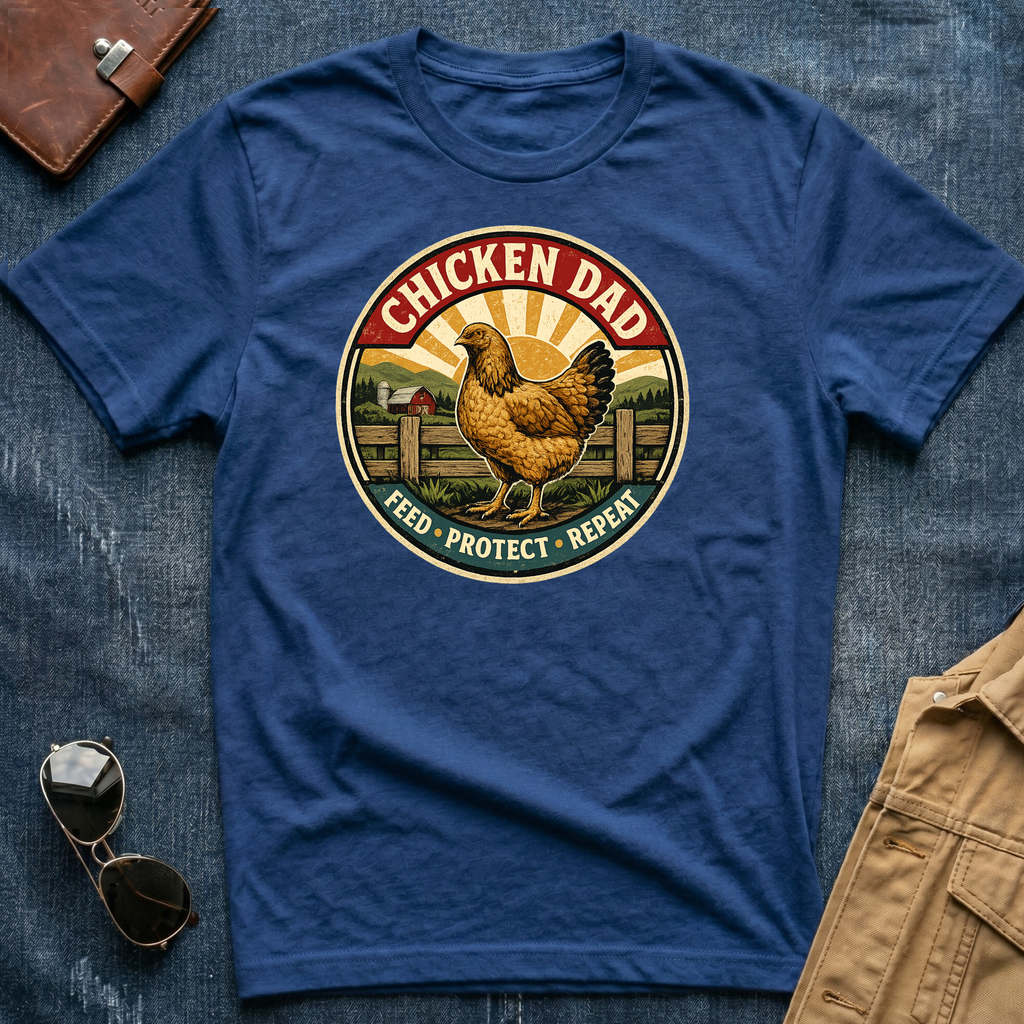 Chicken Dad Feed Protect Repeat T‑Shirt
