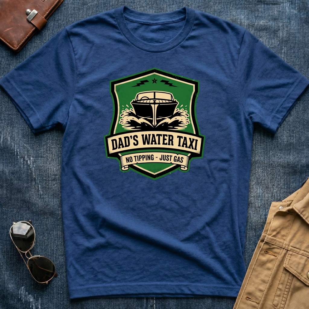 Dad’s Water Taxi No Tipping T Shirt