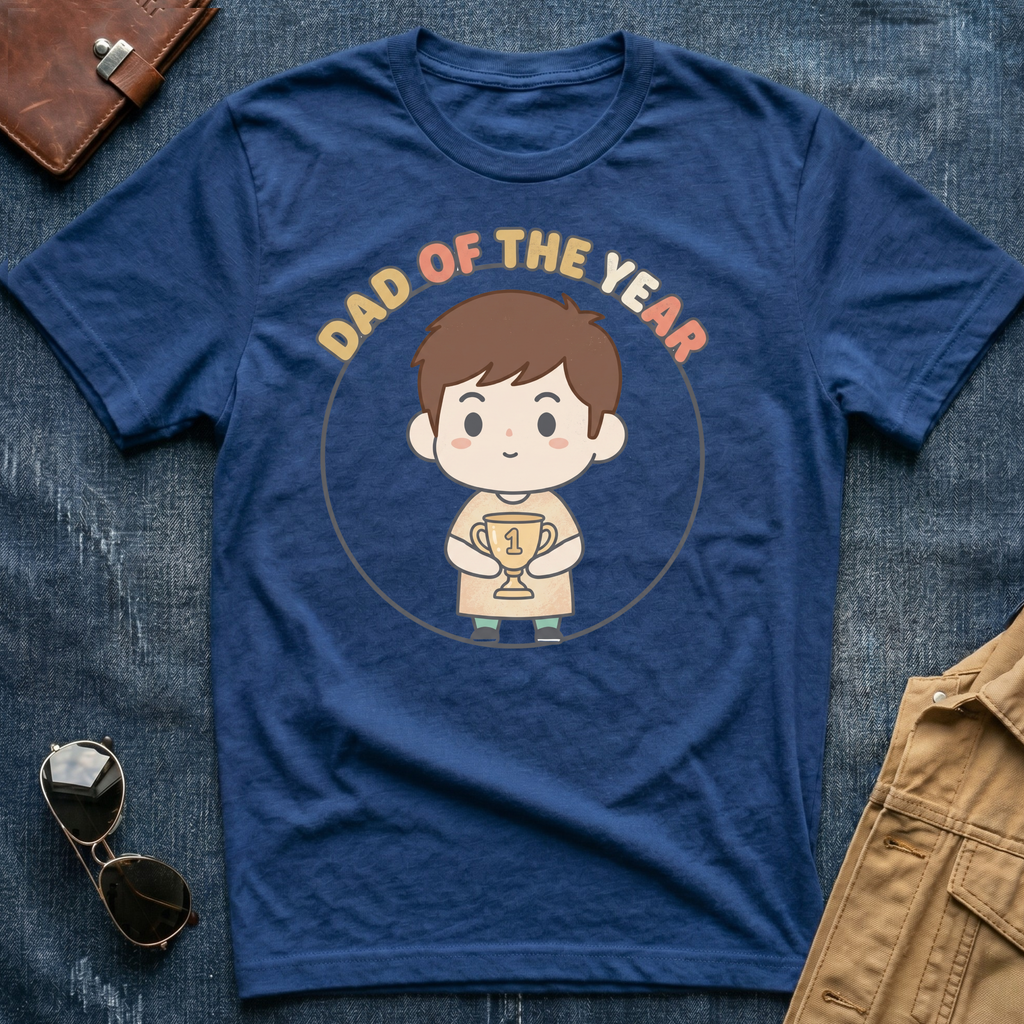 Dad of the Year Brown T-Shirt