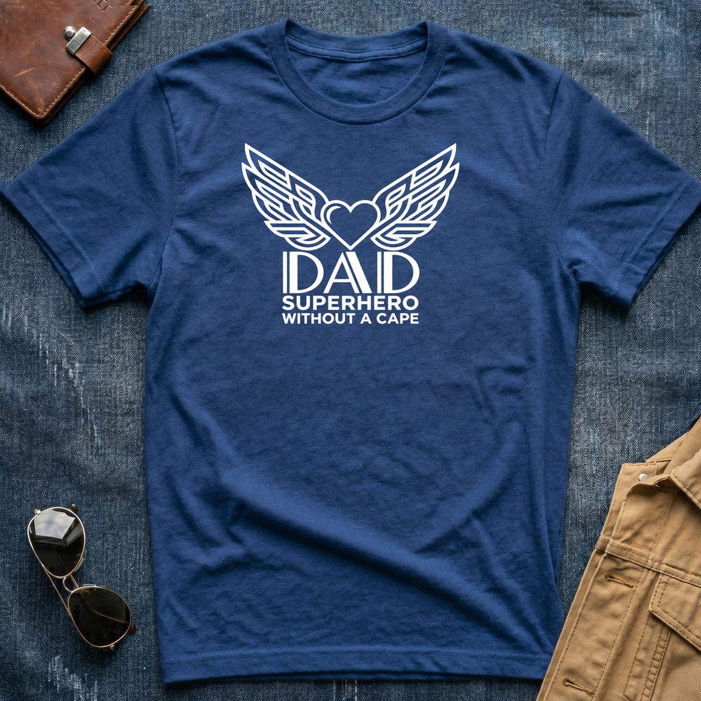 Dad Superhero White T-Shirt