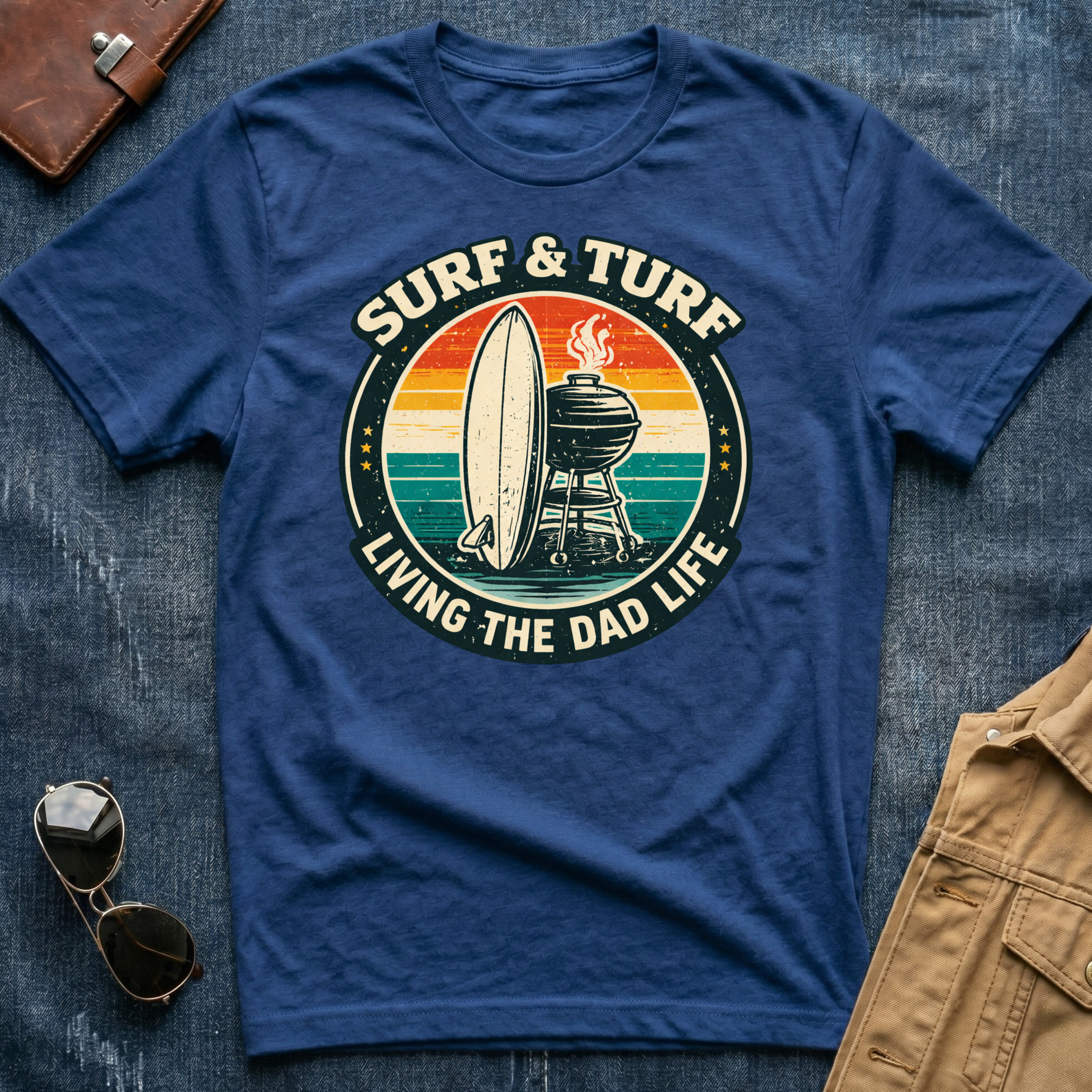 Surf & Turf Living the Dad Life T-Shirt