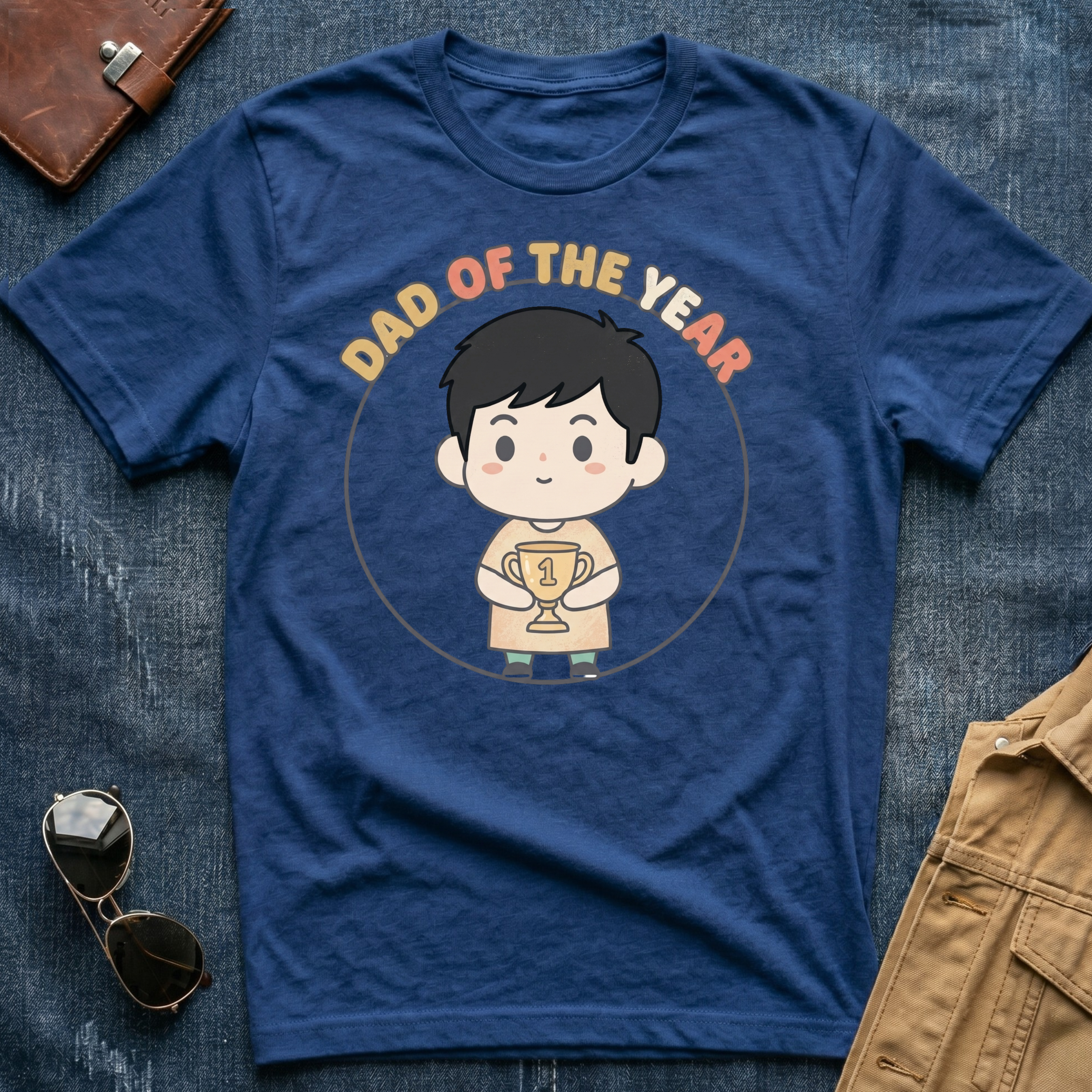Dad of the Year Black T-Shirt