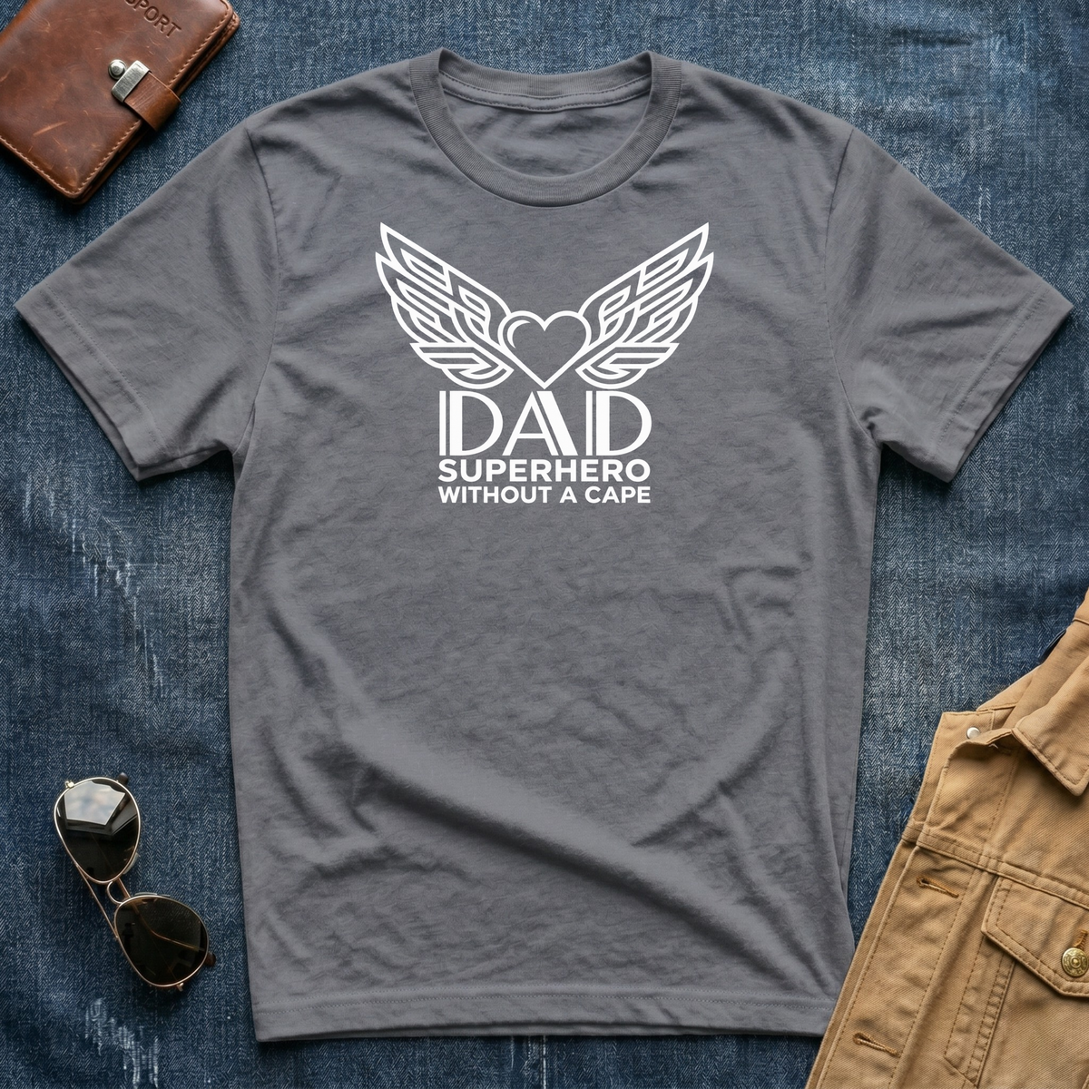 Dad Superhero White T-Shirt