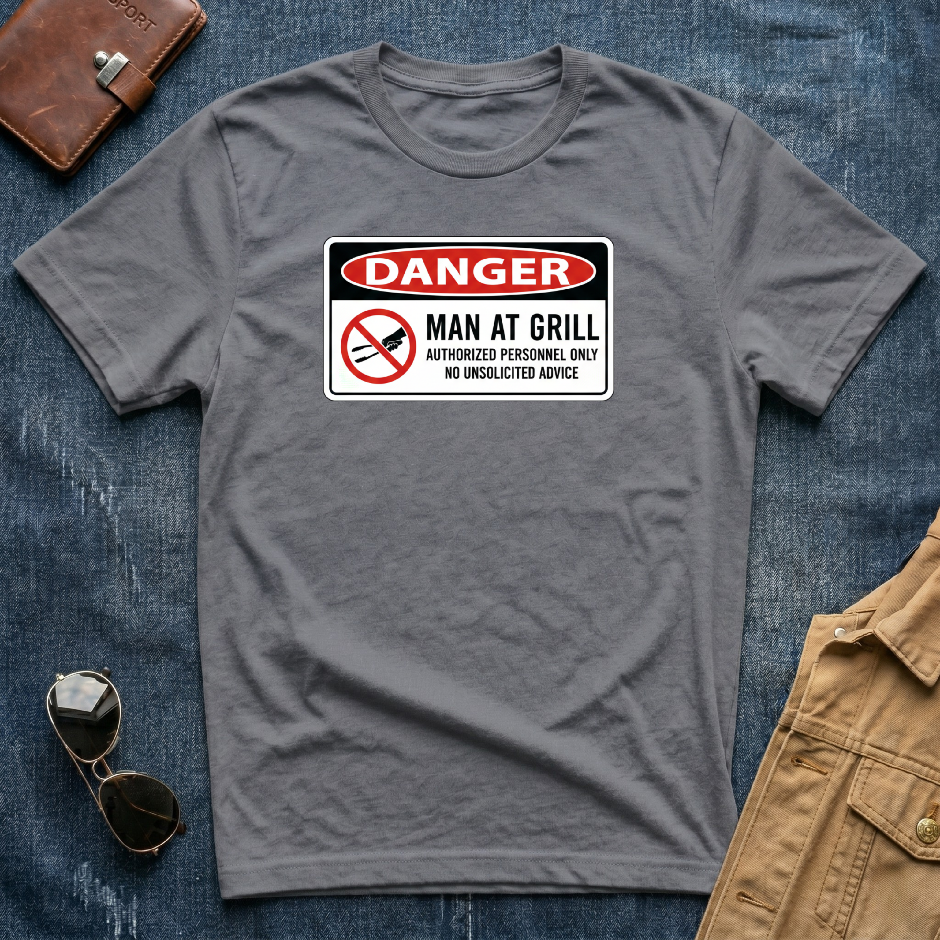 Danger Man at Grill T-Shirt