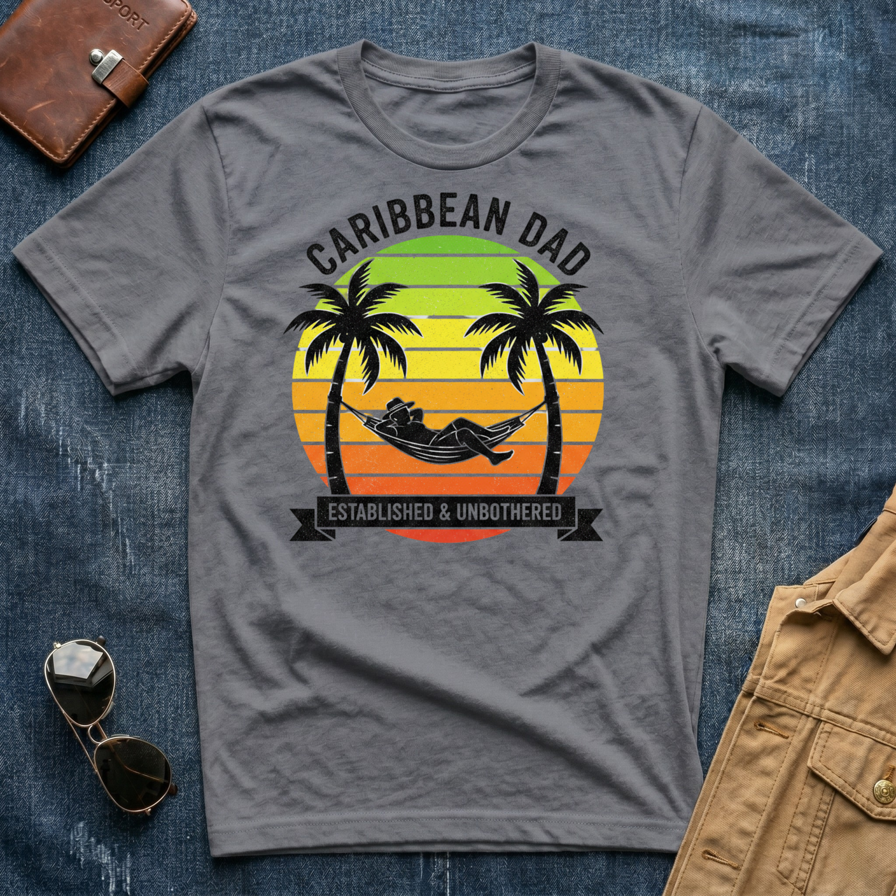 Caribbean Dad Established And Unbothered T Shirt