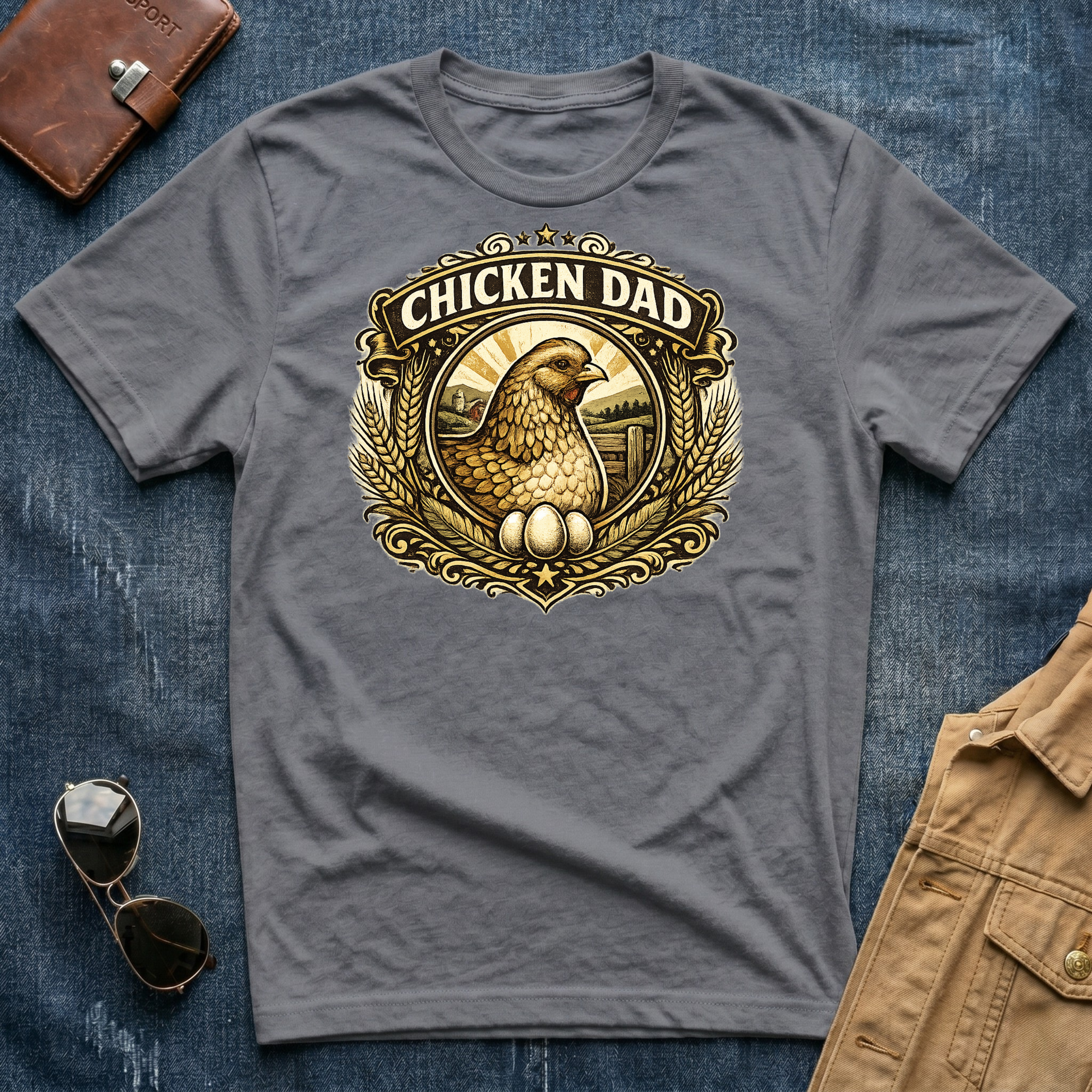 Chicken Dad Brown T-Shirt