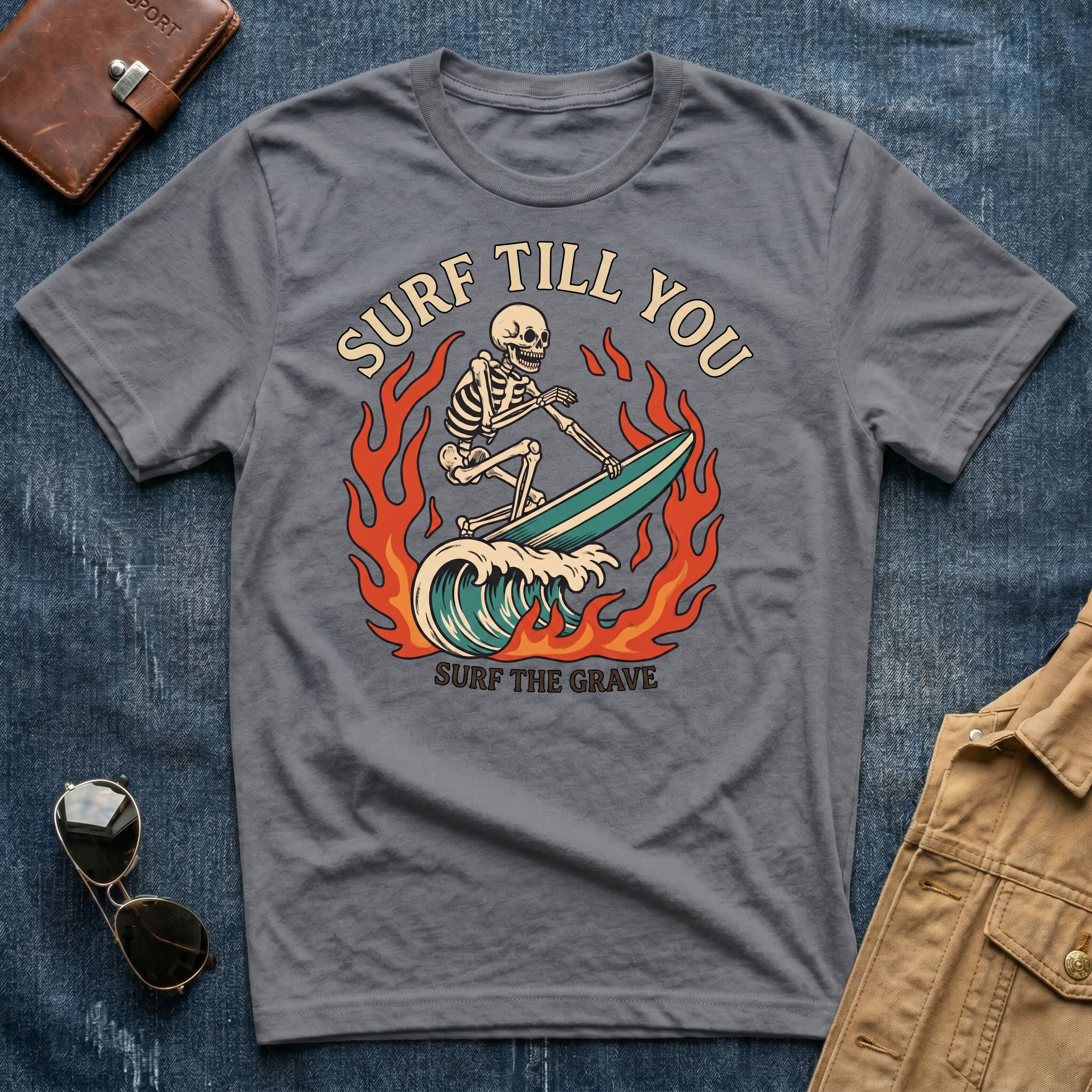 Surf Till You Surf The Grave T Shirt