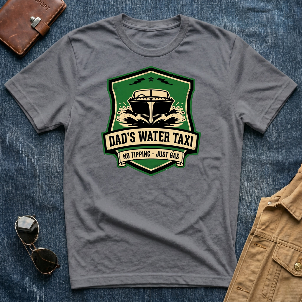 Dad’s Water Taxi No Tipping T Shirt