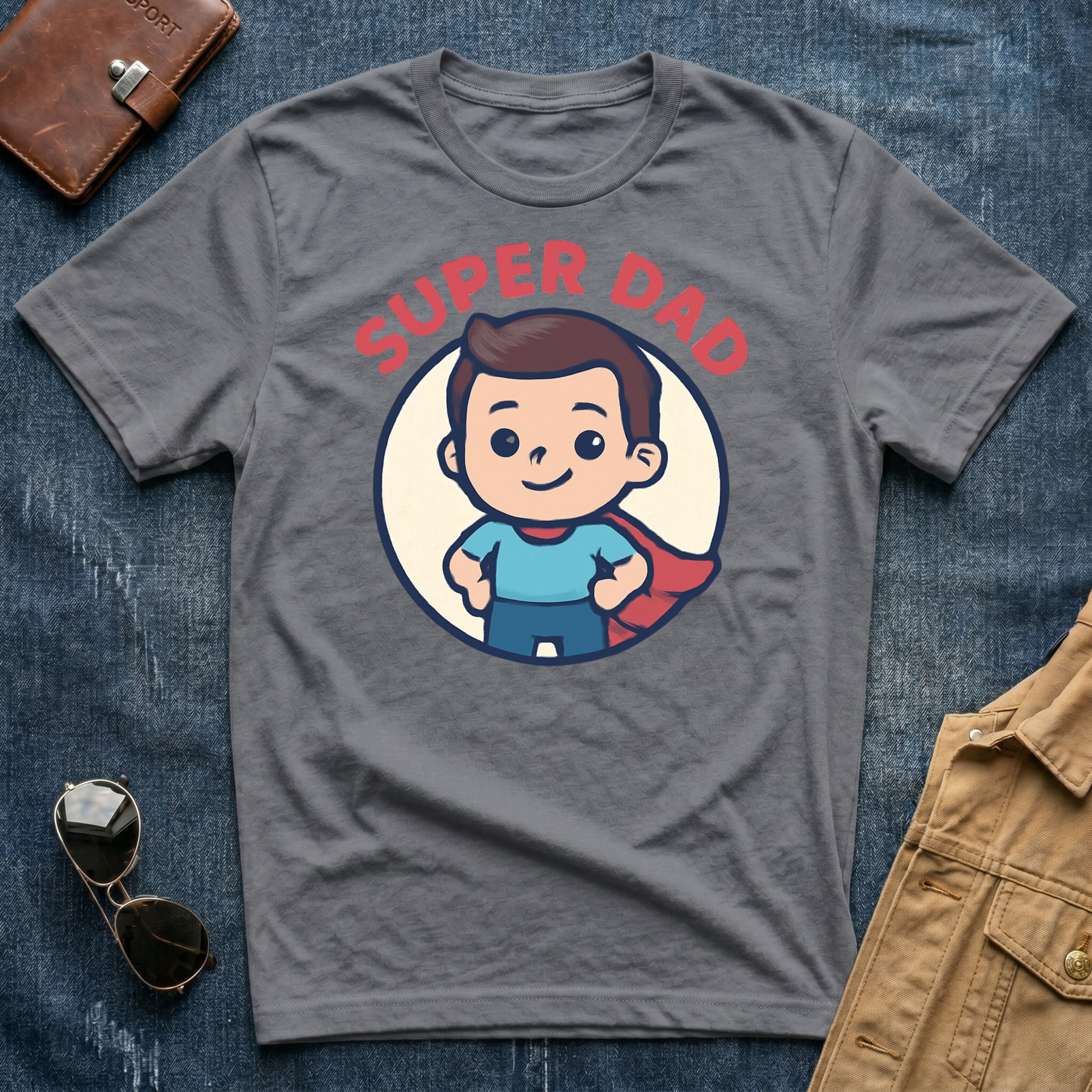Anime Super Dad Brown T-Shirt