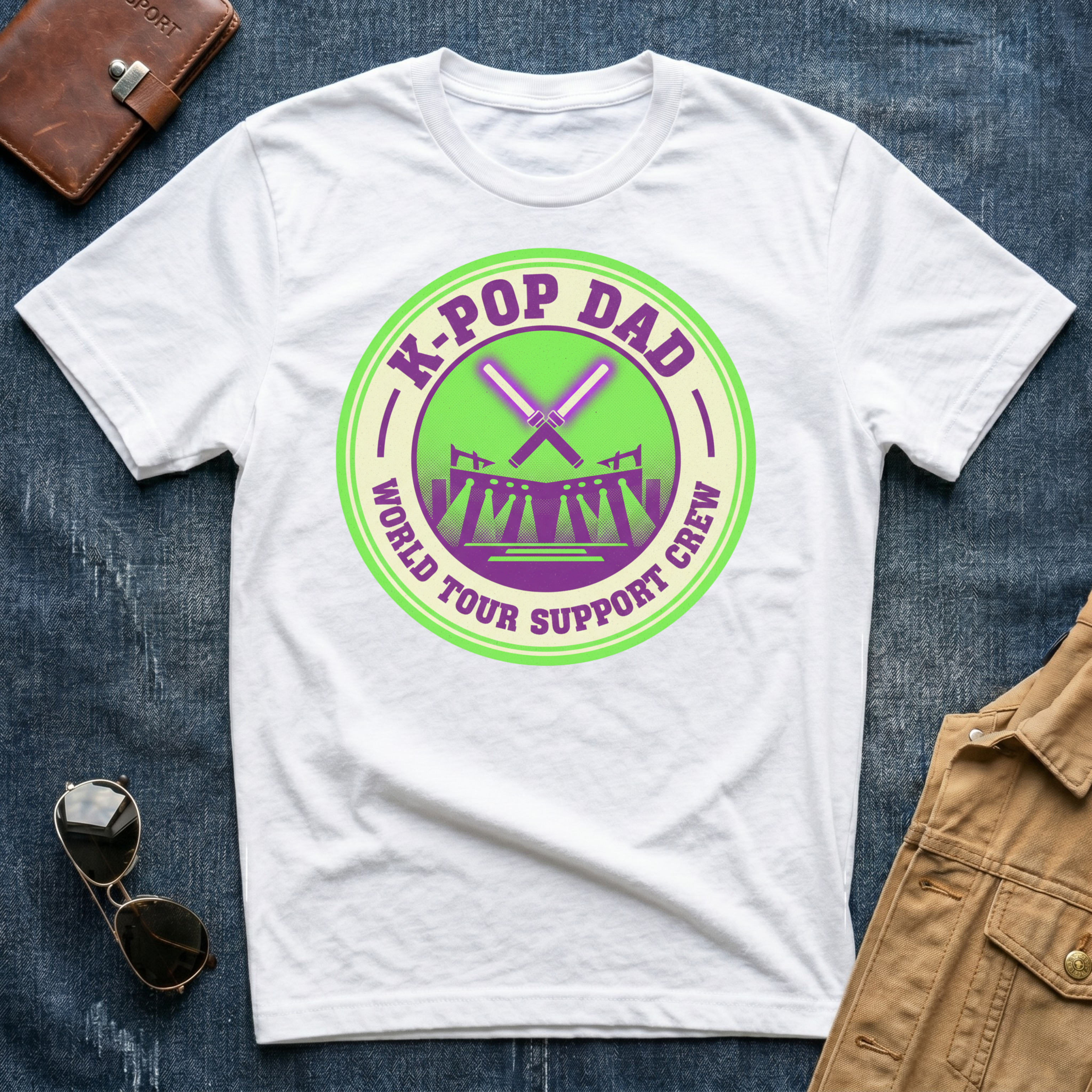 K-Pop Dad  World Tour Support Crew T Shirt