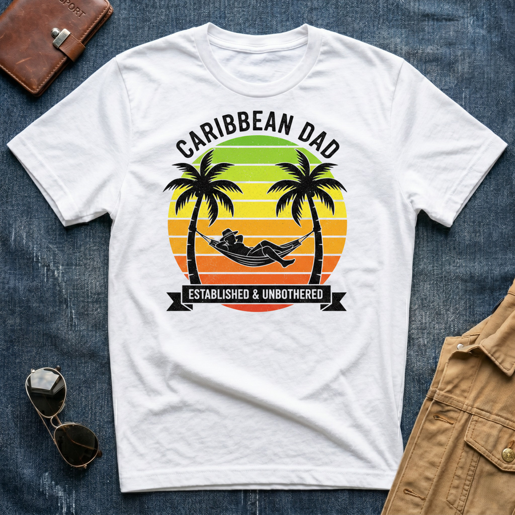 Caribbean Dad Established And Unbothered T Shirt