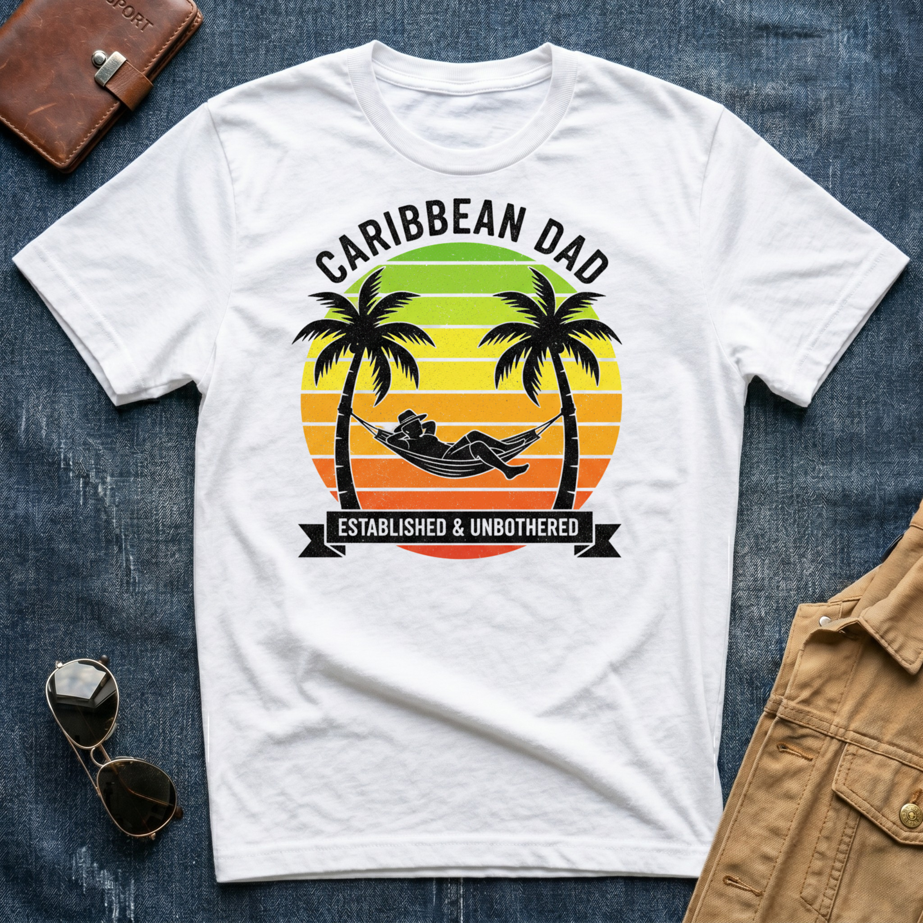 Caribbean Dad Established And Unbothered T Shirt