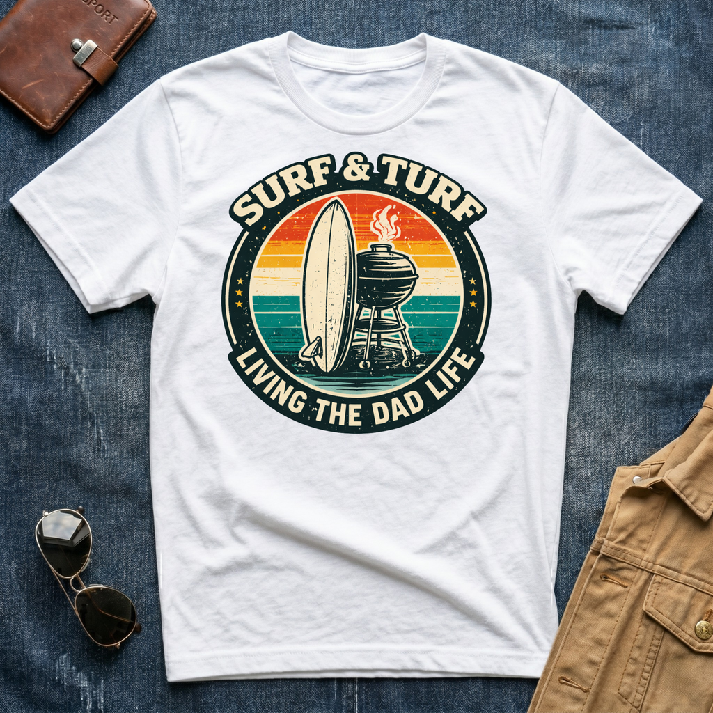 Surf & Turf Living the Dad Life T-Shirt