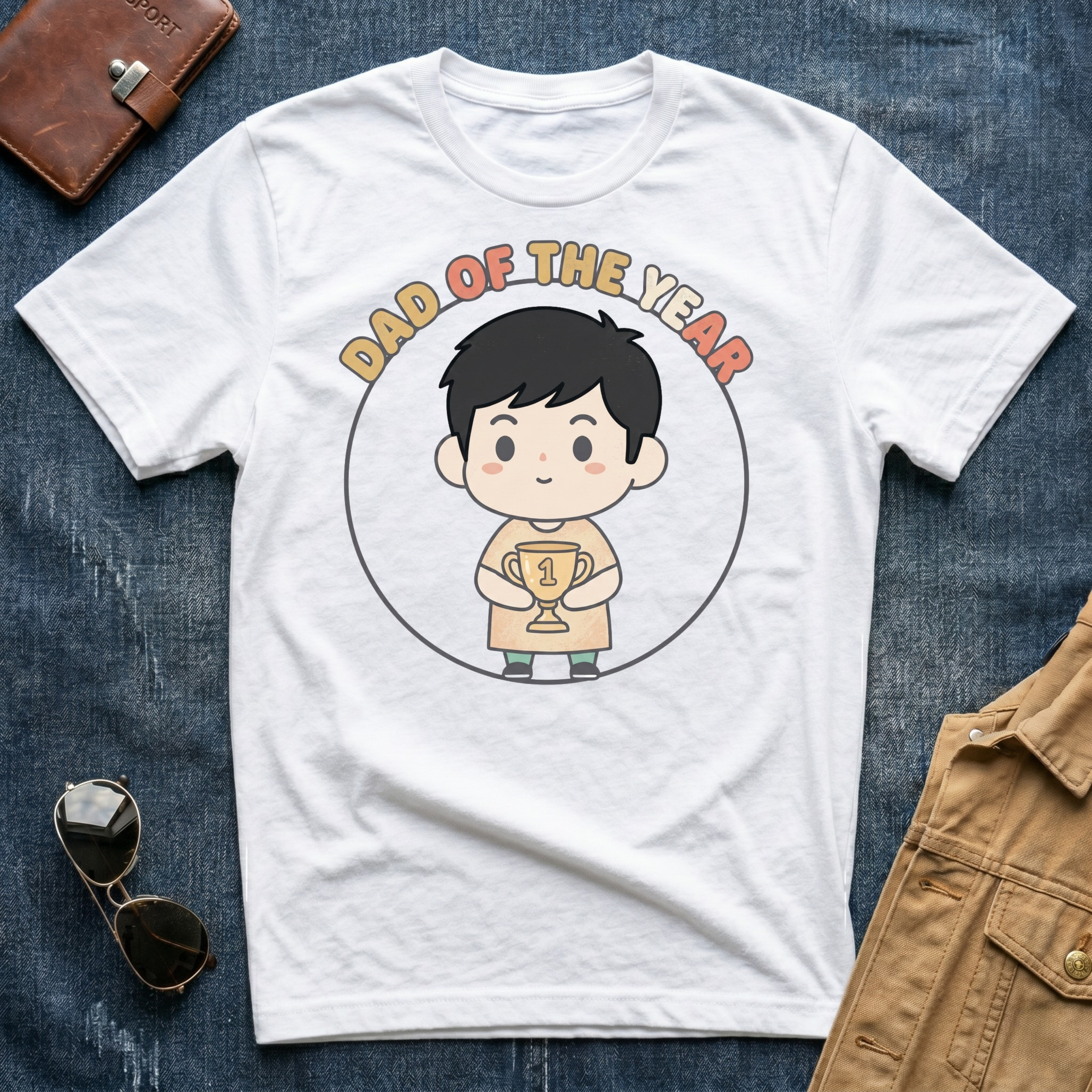 Dad of the Year Black T-Shirt