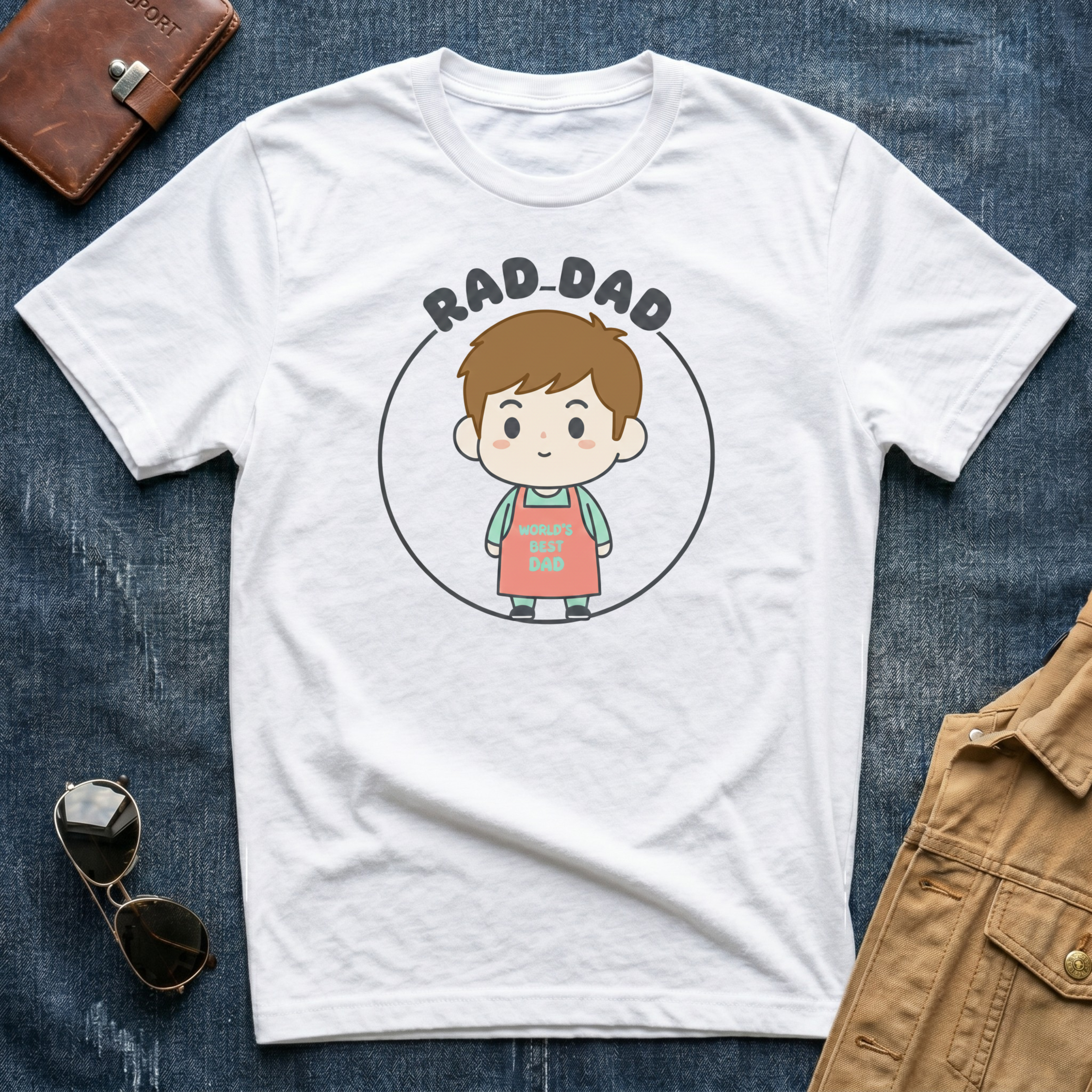 Rad Dad Anime Brown Hair T-Shirt