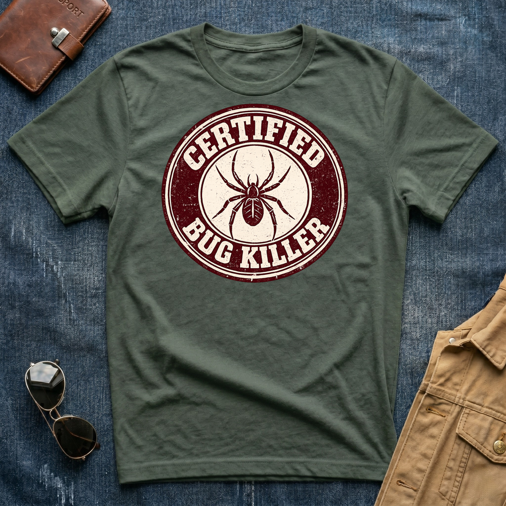 Certified Bug Killer Spider T‑Shirt