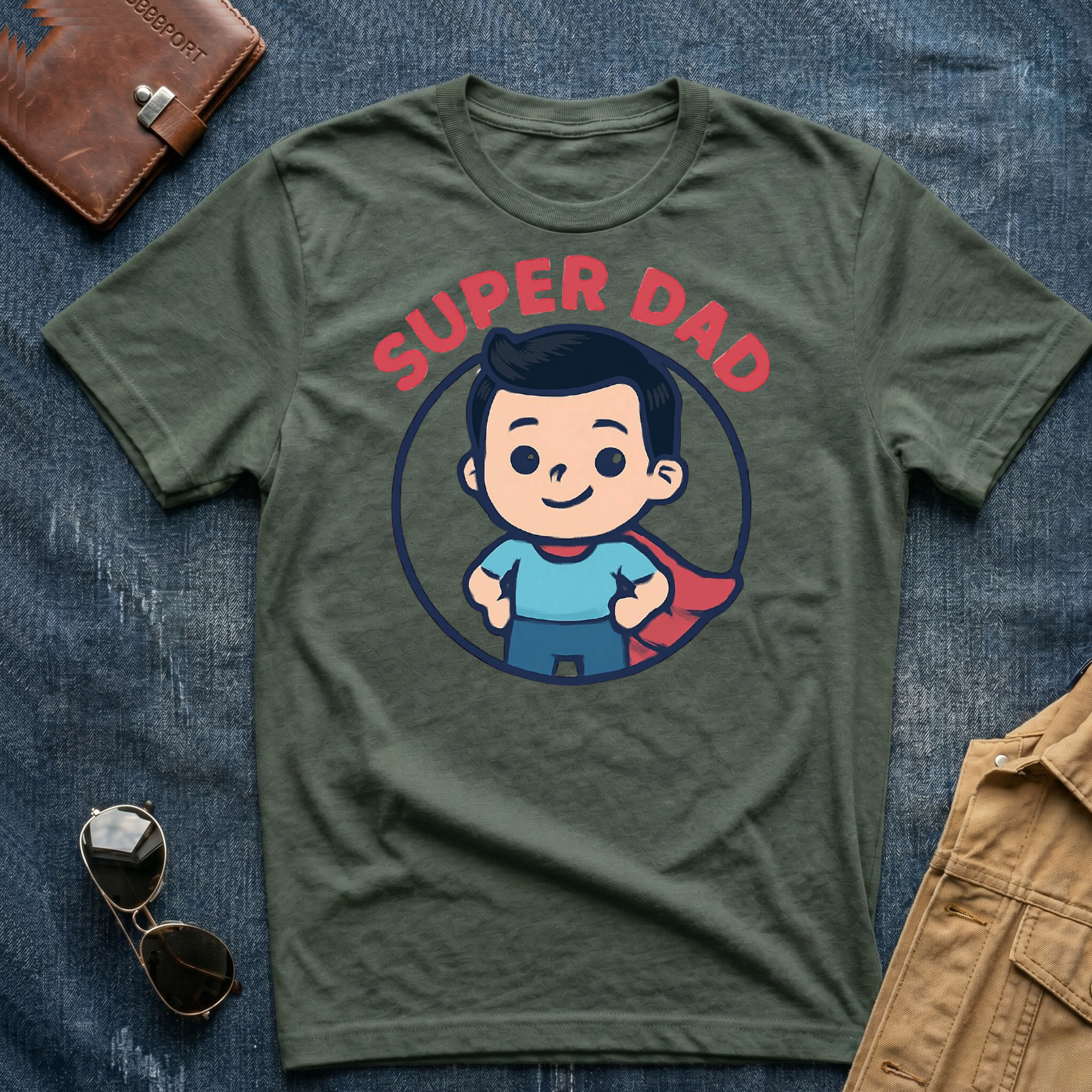 Anime Super Dad Black T-Shirt