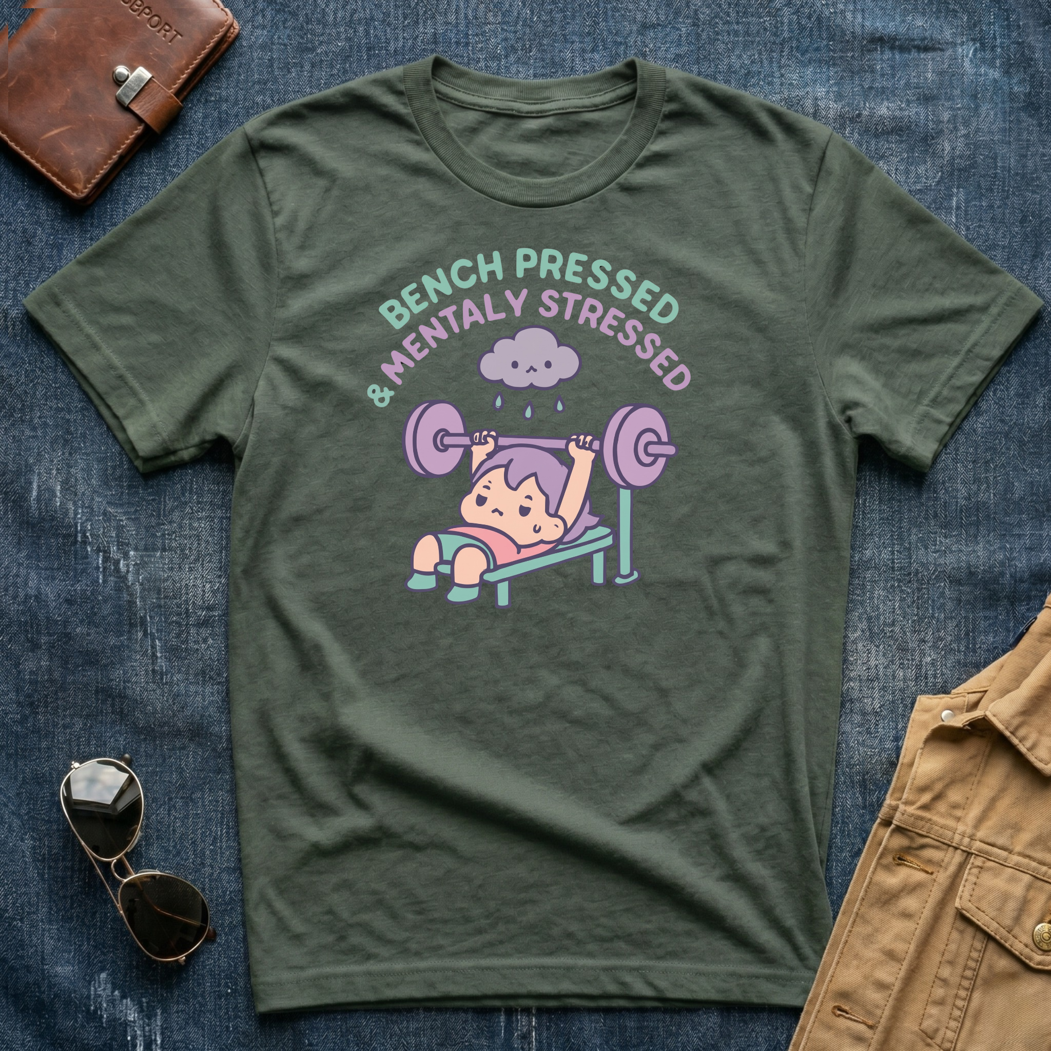 Bench Pressed Mentally Stressed T-Shirt