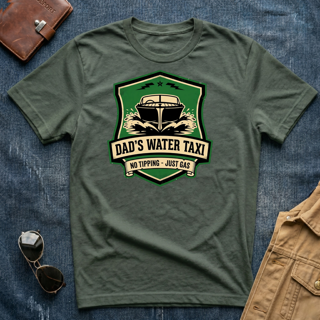 Dad’s Water Taxi No Tipping T Shirt