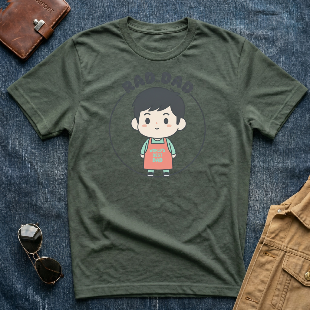 Rad Dad Anime Black Hair T Shirt