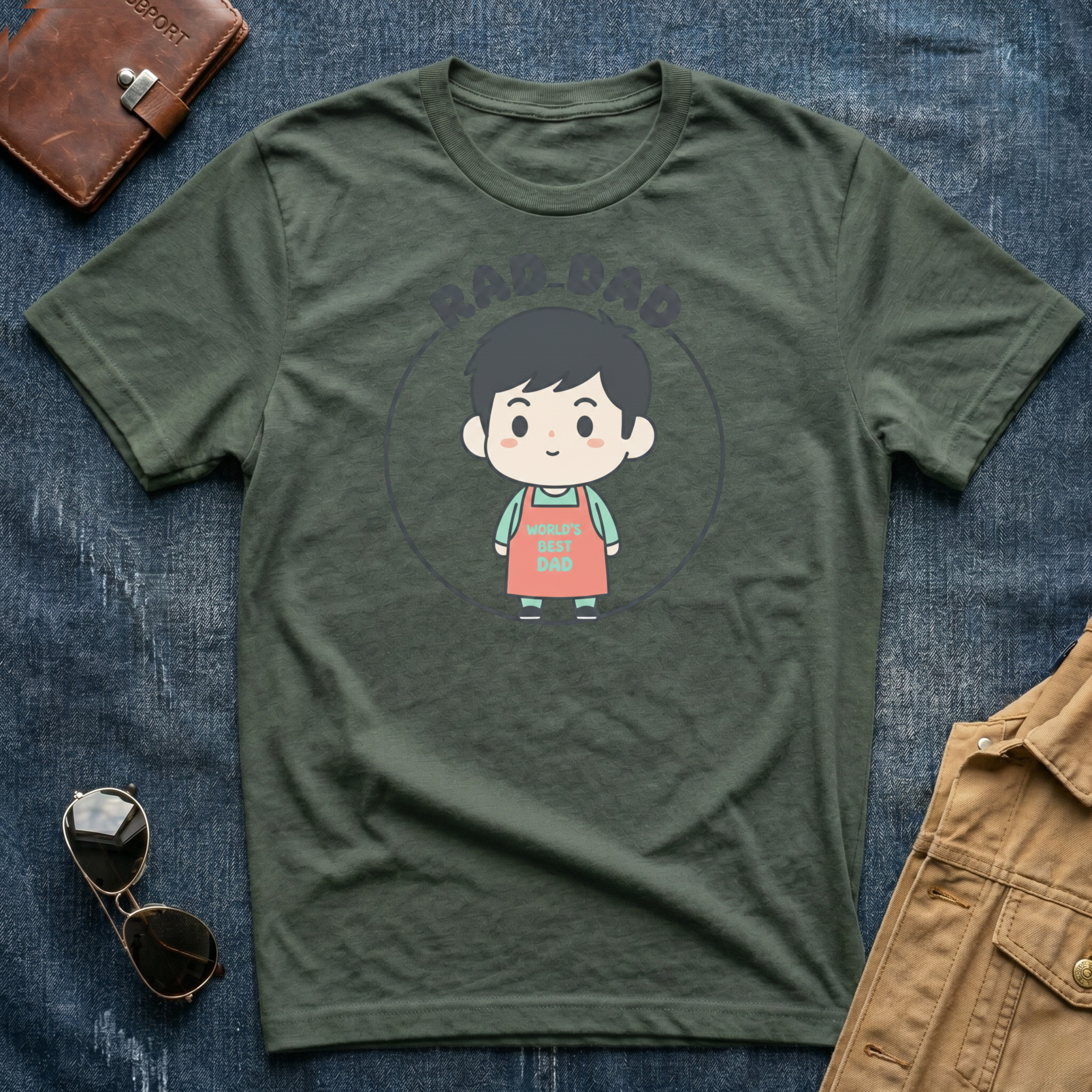 Rad Dad Anime Black Hair T Shirt