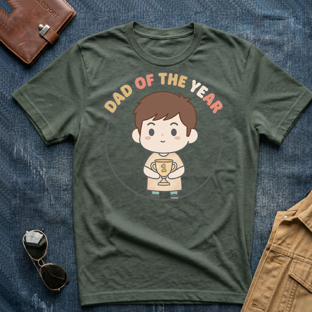 Dad of the Year Brown T-Shirt