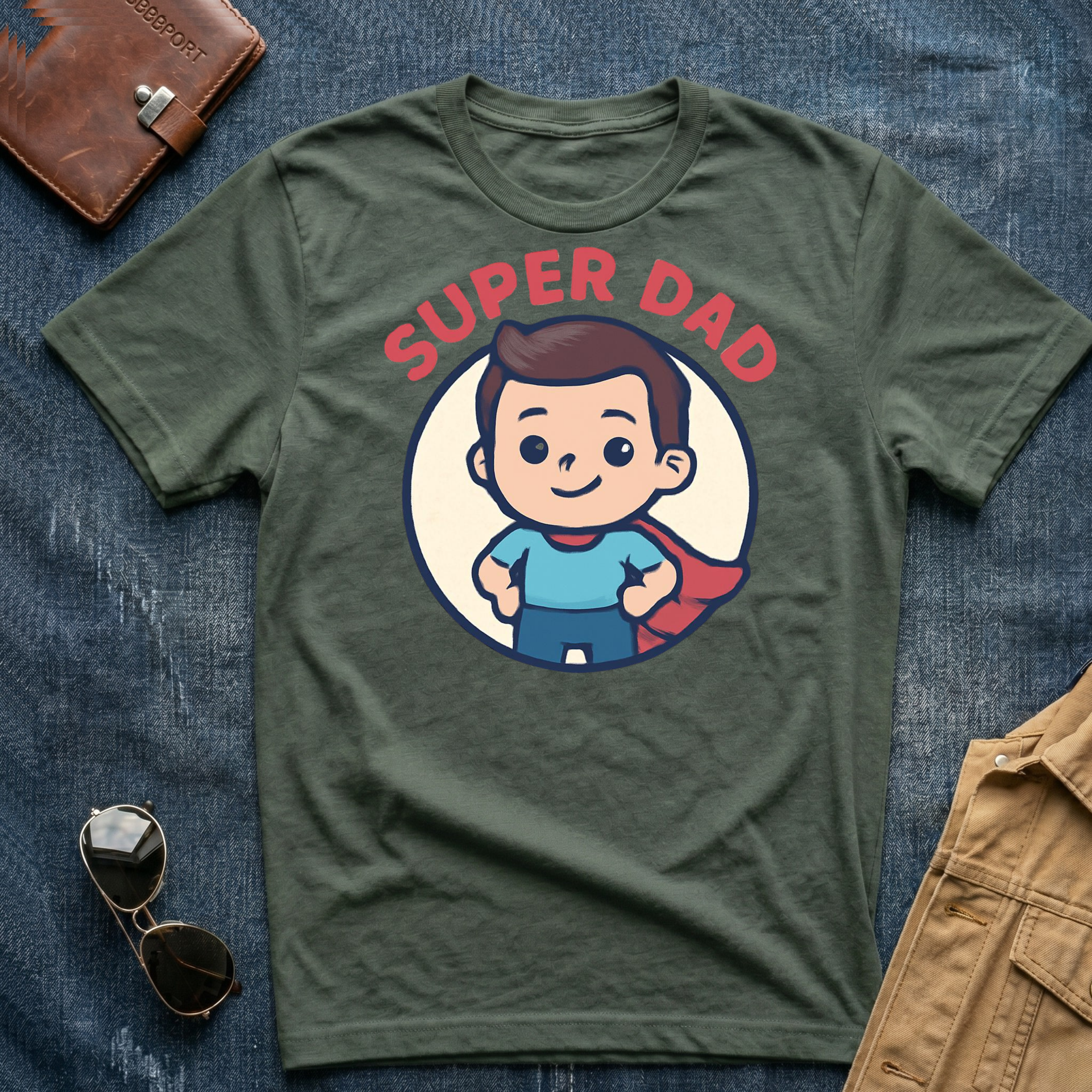 Anime Super Dad Brown T-Shirt