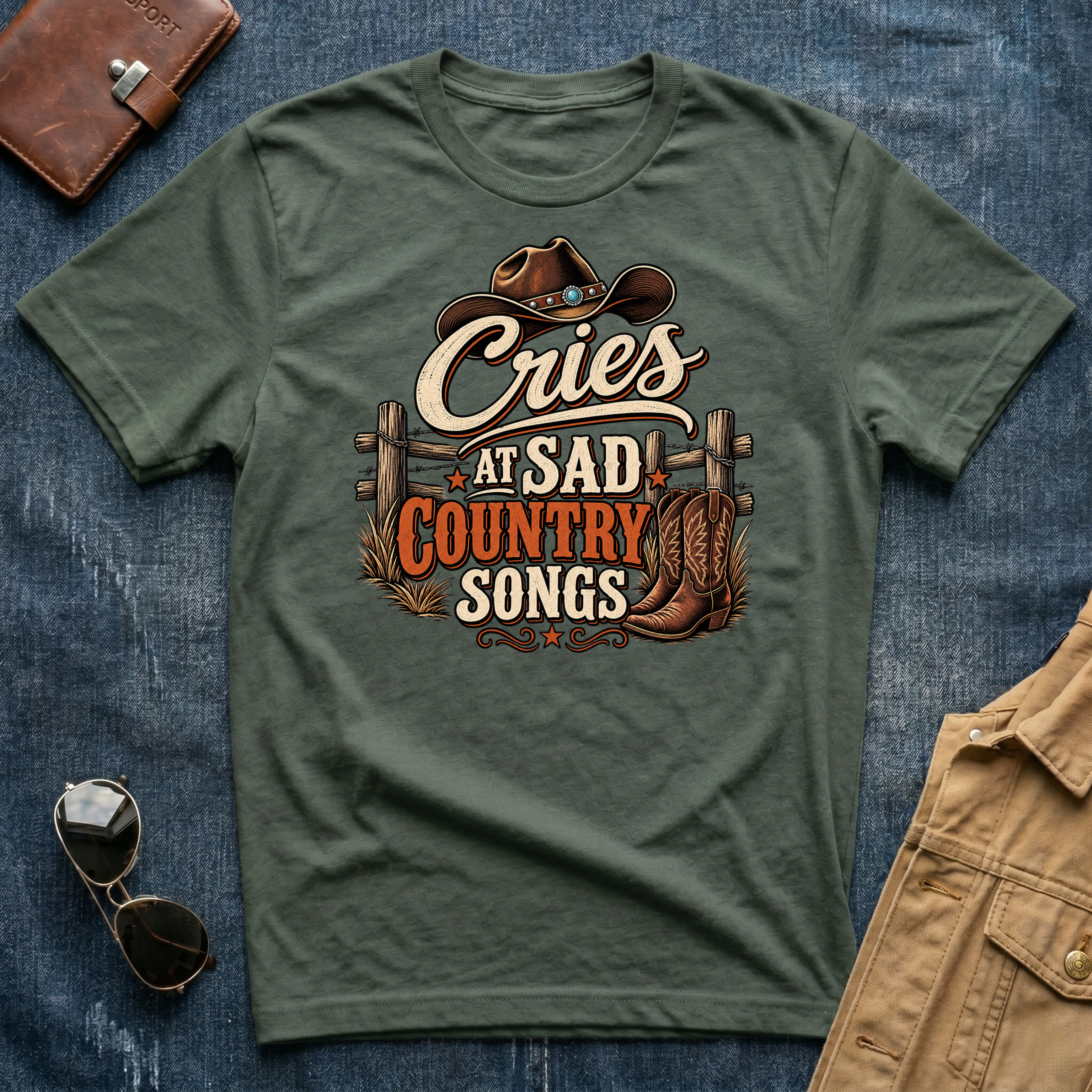 Cries at Sad Country Songs T Shirt