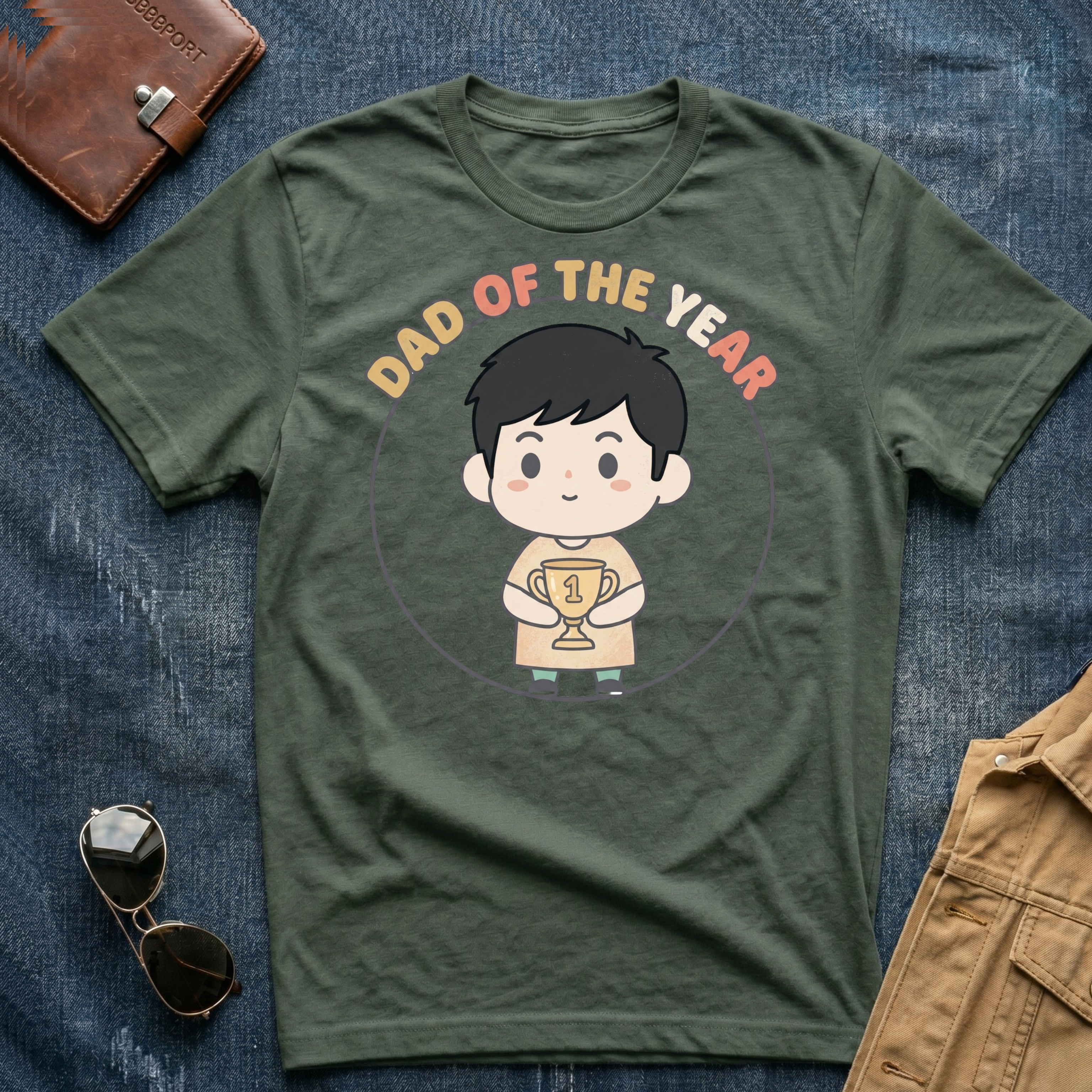 Dad of the Year Black T-Shirt
