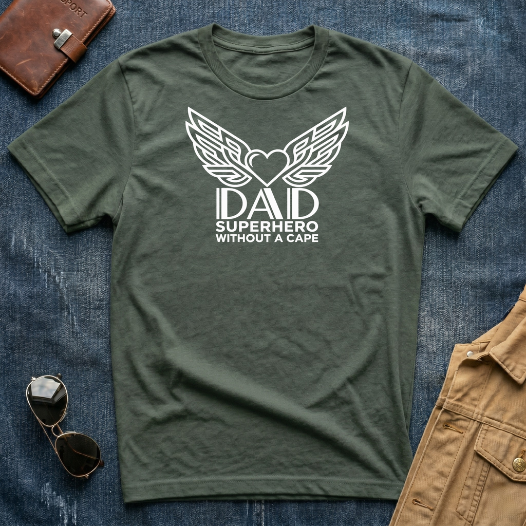 Dad Superhero White T-Shirt