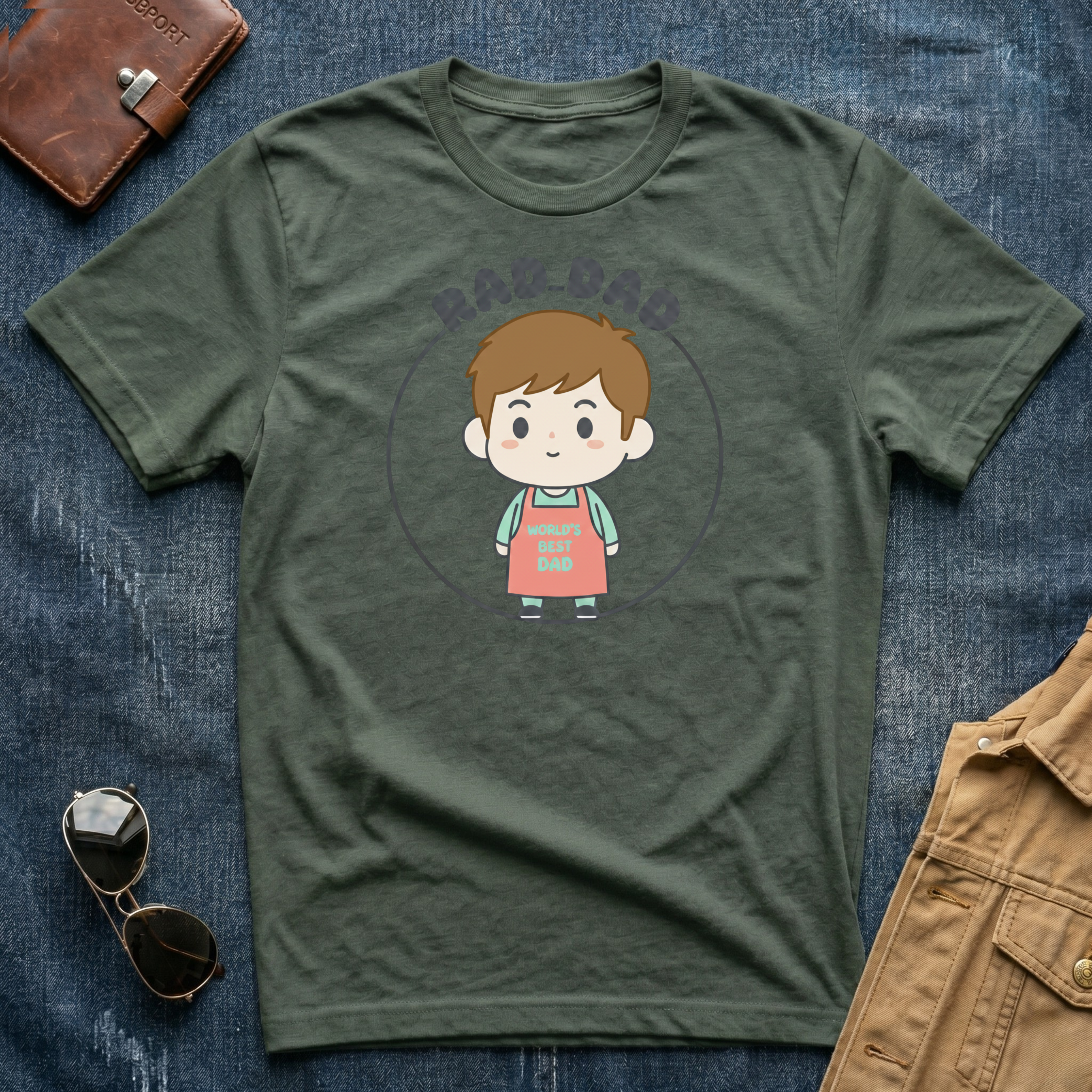 Rad Dad Anime Brown Hair T-Shirt