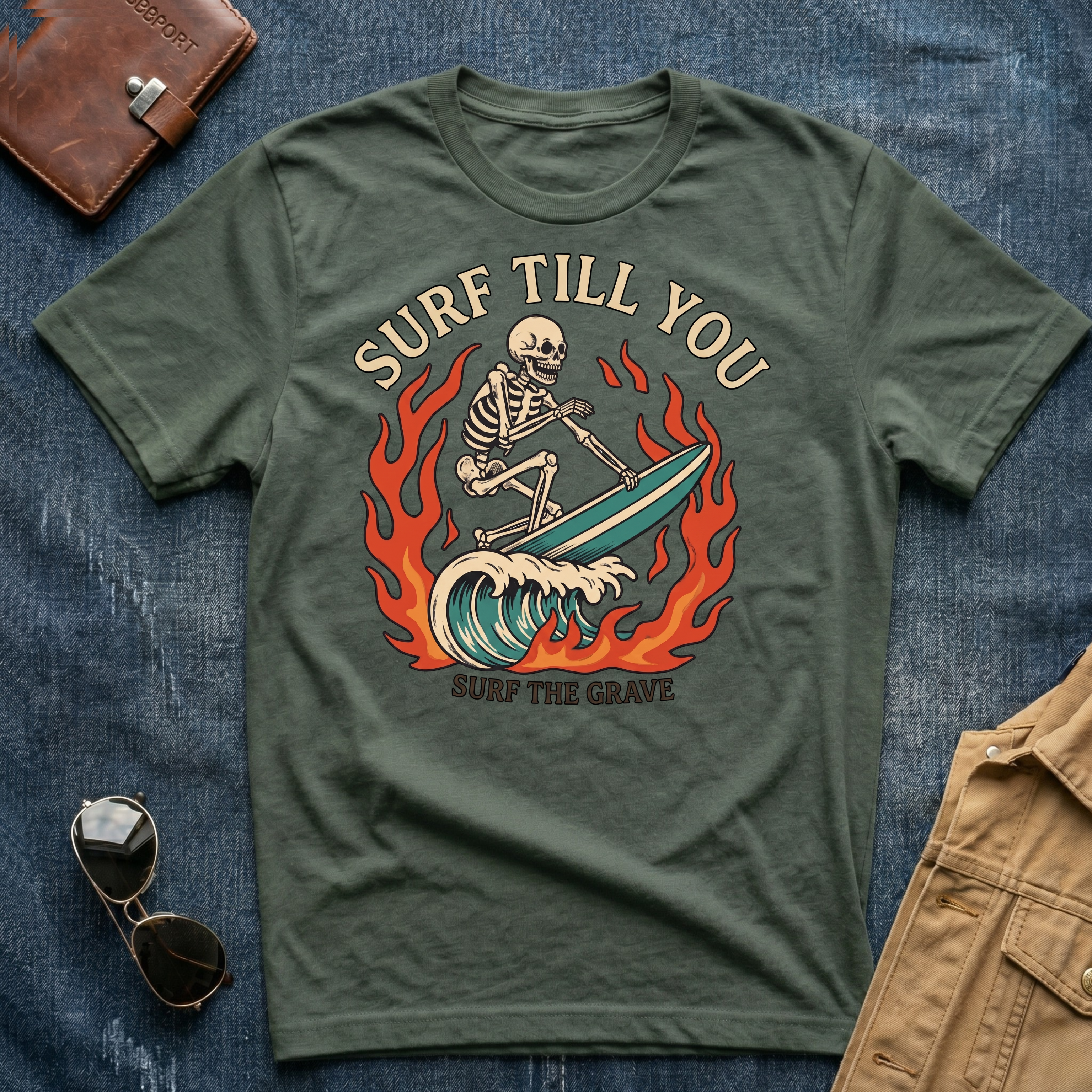 Surf Till You Surf The Grave T Shirt